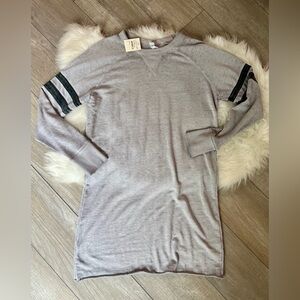ALTERNATIVE | NWT Gray Sporty Striped Sleeve Retro Style Sweatshirt Dress (XL)